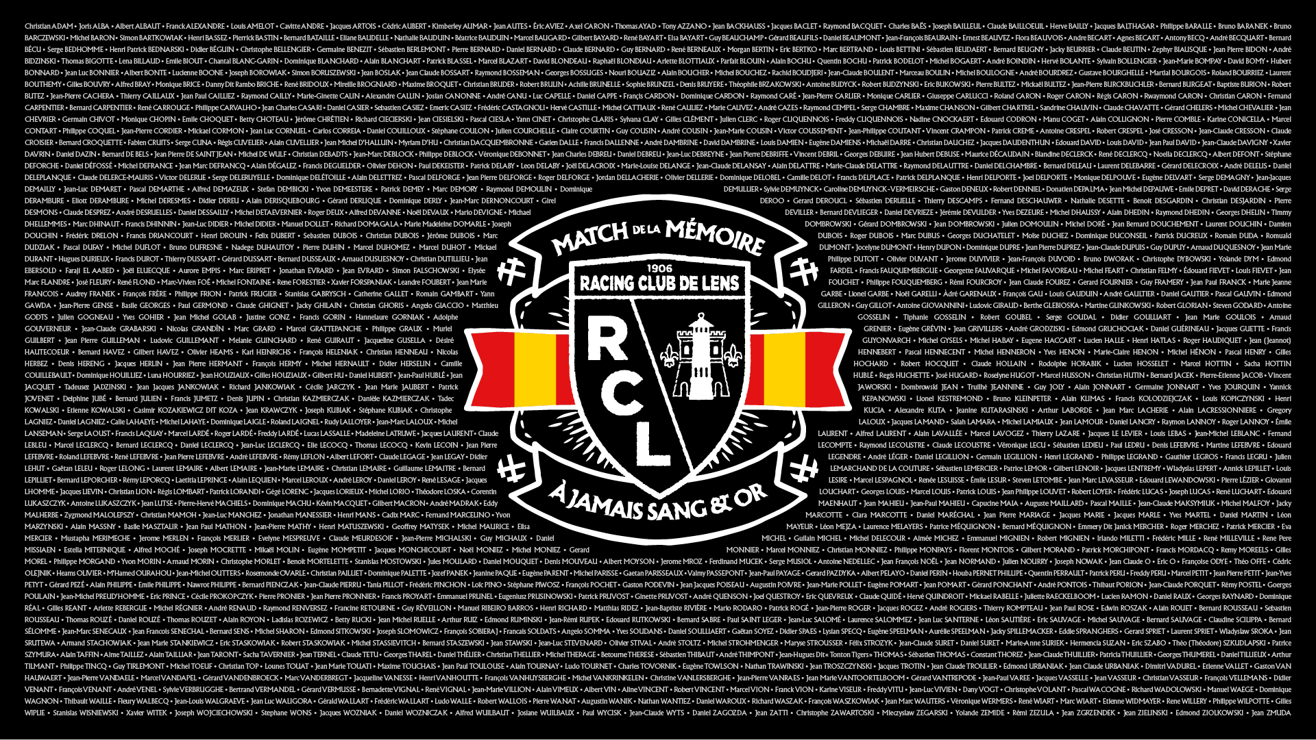 Match de la mémoire RC Lens Bollaert-Delelis Match de la mémoire RC Lens Bollaert-Delelis