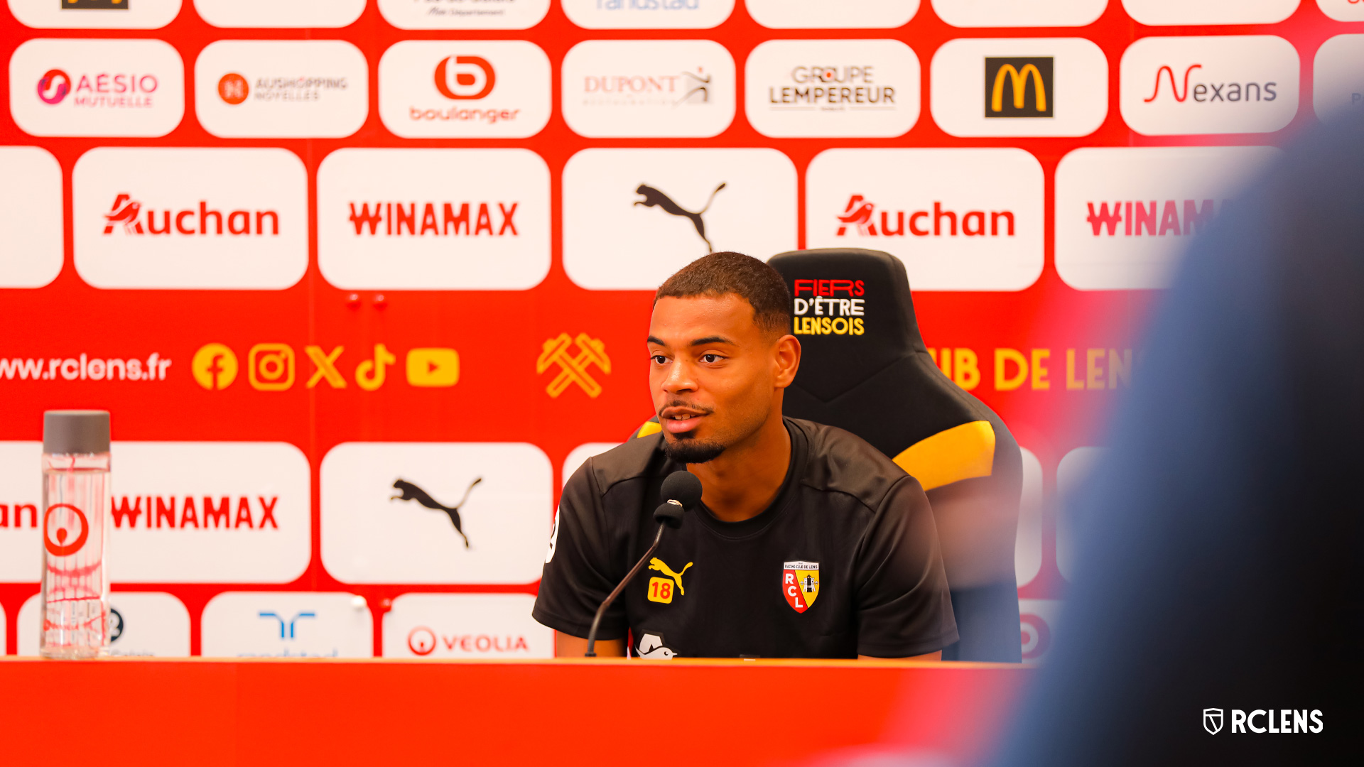 conférence de presse Strasbourg-Lens Andy Diouf conférence de presse Strasbourg-Lens Andy Diouf