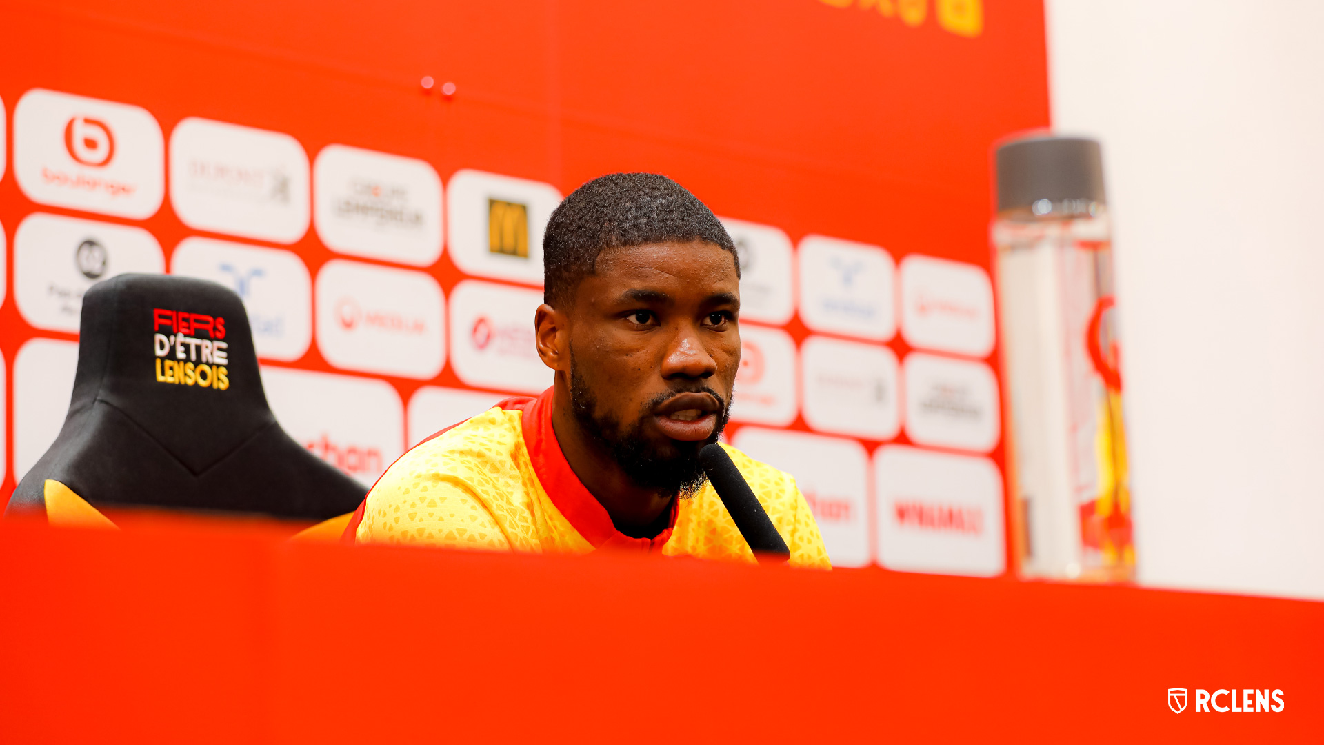 Stade de Reims-RC Lens conférence de presse Kevin Danso Stade de Reims-RC Lens conférence de presse Kevin Danso